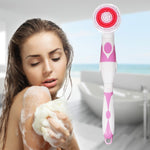 Multi-function Electric Waterproof Bath Cleansing Brush Long-handled Massage Brush, with 4 Brush Heads