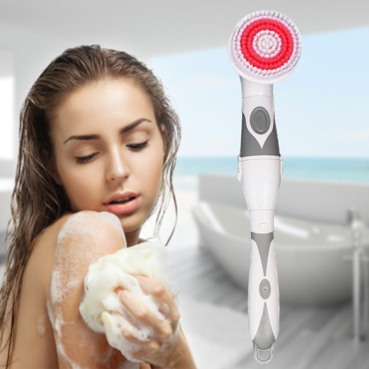 Multi-function Electric Waterproof Bath Cleansing Brush Long-handled Massage Brush, with 4 Brush Heads