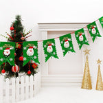 Christmas Scene Decoration Six Flag Non-woven Fabric Santa Hanging Flag