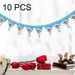 10 Sets Christmas Scene Decoration Triangle Paper Flags Non-woven Fabric Hanging Banners