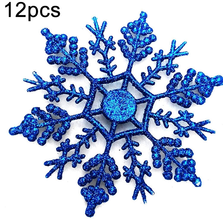 12 PCS Christmas Tree Ornaments Acrylic Snowflake Pieces Decorative Pendant Loose Powder, Diameter: 10cm