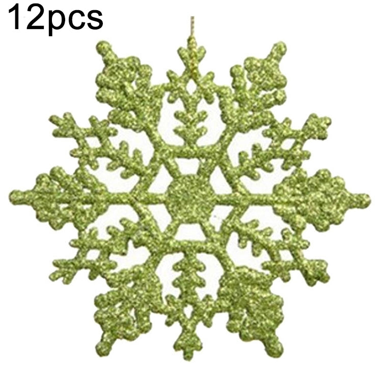 12 PCS Christmas Tree Ornaments Acrylic Snowflake Pieces Decorative Pendant Loose Powder, Diameter: 10cm