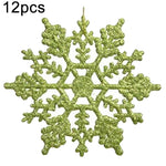 12 PCS Christmas Tree Ornaments Acrylic Snowflake Pieces Decorative Pendant Loose Powder, Diameter: 10cm