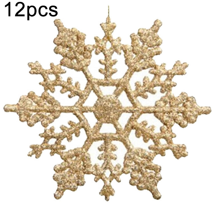 12 PCS Christmas Tree Ornaments Acrylic Snowflake Pieces Decorative Pendant Loose Powder, Diameter: 10cm