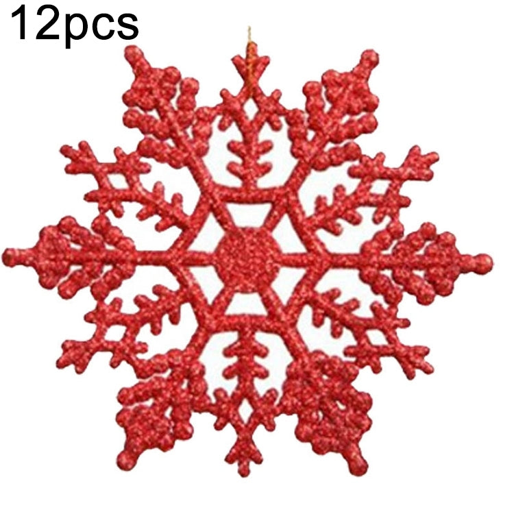 12 PCS Christmas Tree Ornaments Acrylic Snowflake Pieces Decorative Pendant Loose Powder, Diameter: 10cm