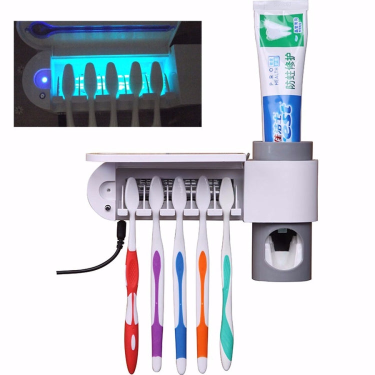 Automatic Toothpaste Dispenser Dental UV Ultraviolet Toothbrush Sterilizer Storage Holder