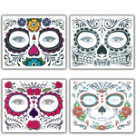 4pcs Halloween Waterproof Temporary Face Tattoo Stickers, Size: 150*125mm, Random Style Delivery