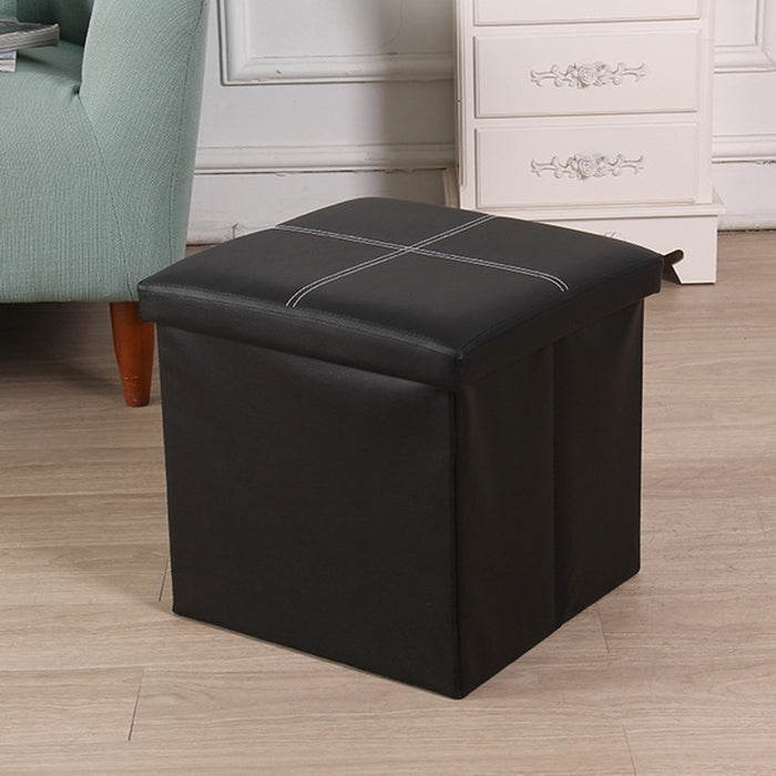 Leather Storage Box Creative Crossline Folding Sofa Bench