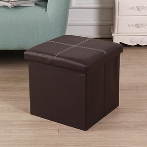 Leather Storage Box Creative Crossline Folding Sofa Bench