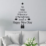 Blessing Christmas Tree Living Room Window Glass Door Removable Christmas Wall Sticker Decoration