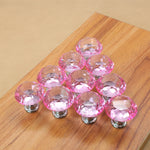 30mm K9 Clear Crystal Glass Chromium-plated One-hole Drawer Handle