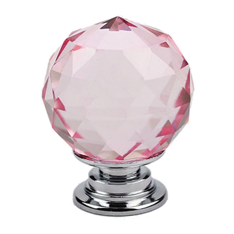 30mm K9 Plated Transparent Glass Crystal Spherical Single Hole Drawer Handle