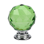 30mm K9 Plated Transparent Glass Crystal Spherical Single Hole Drawer Handle