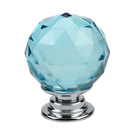 30mm K9 Plated Transparent Glass Crystal Spherical Single Hole Drawer Handle