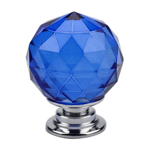 30mm K9 Plated Transparent Glass Crystal Spherical Single Hole Drawer Handle