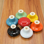 32mm Modern Literary Color Glazed Ceramic Cabinet Drawer Handle