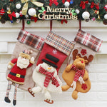 Christmas Ornament Decoration Lattice Cloth Christmas Stocking Gift Bag Pendant