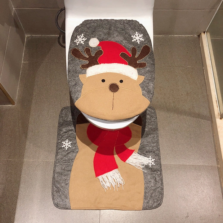 2 in 1 Christmas Decoration Toilet Set