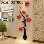 Creative Vase 3D Acrylic Stereo Wall Stickers TV Background Wall Corridor Home Decoration, Size: 32x80x4cm