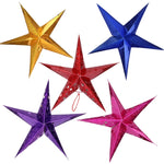 30cm Diagonal (Full Extended) Christmas Decoration 3D Holographic Paper Pentagram, Random Color Delivery