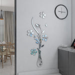 Creative 3D Vase Style Mirror DIY Wall Sticker Set, Size: 40*60cm