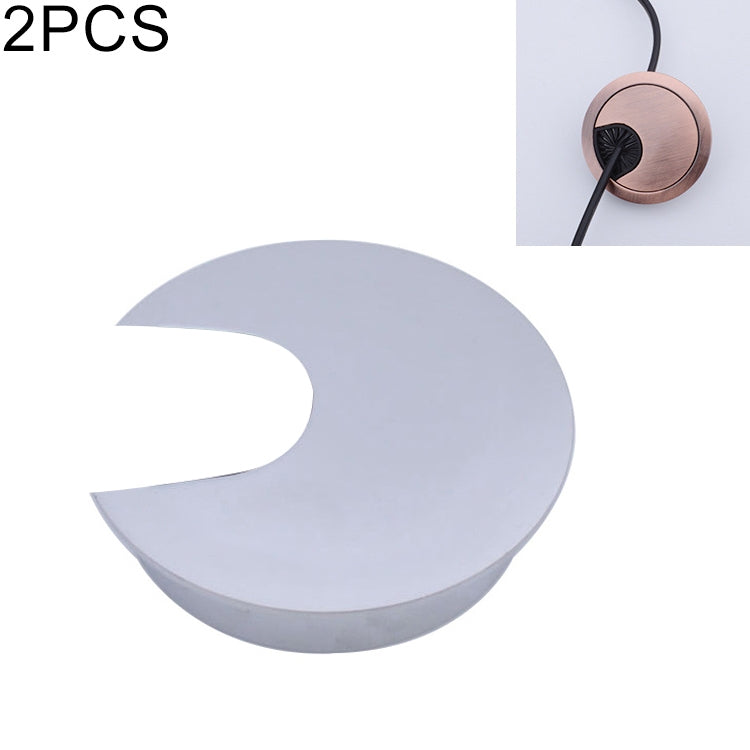 2 PCS Desk Computer Desktop Zinc Alloy Round Threading Box Hole Cover, Hole Diameter: 35mm (Bright Gold)