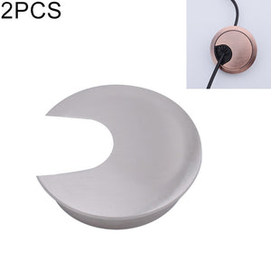 2 PCS Desk Computer Desktop Zinc Alloy Round Threading Box Hole Cover, Hole Diameter: 35mm (Bright Gold)