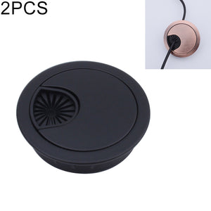 2 PCS Desk Computer Desktop Zinc Alloy Round Threading Box Hole Cover, Hole Diameter: 50mm (Bright Gold)