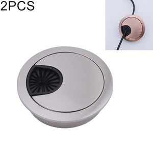 2 PCS Desk Computer Desktop Zinc Alloy Round Threading Box Hole Cover, Hole Diameter: 50mm (Bright Gold)