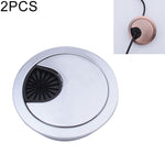 2 PCS Desk Computer Desktop Zinc Alloy Round Threading Box Hole Cover, Hole Diameter: 50mm (Bright Gold)