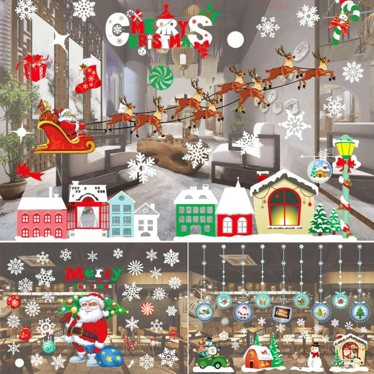 Christmas Creative Glass Wall Stickers Window Decoration Removable, Size: 55*38cm