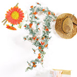 Daisy Leaf Artificial Flower Vine Interior Background Wall Window Decoration, Length: 1.75m