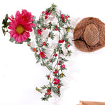 Daisy Leaf Artificial Flower Vine Interior Background Wall Window Decoration, Length: 1.75m