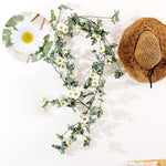 Daisy Leaf Artificial Flower Vine Interior Background Wall Window Decoration, Length: 1.75m