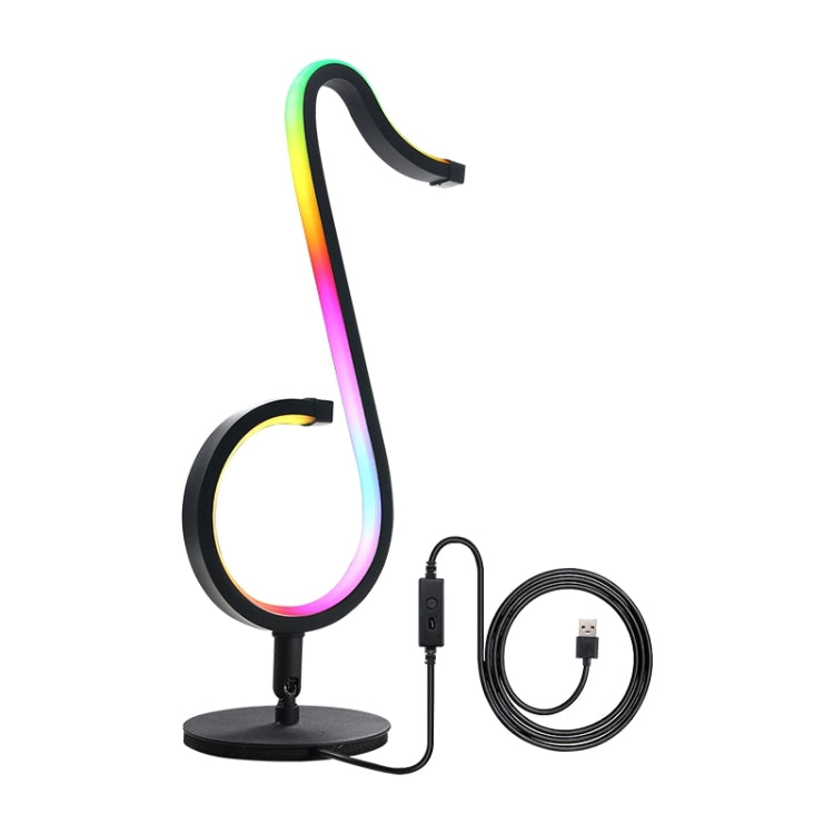 Home RGB Illusory Color Musical Note Light Desk Lamp