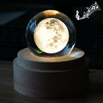 3D Word Engraving Crystal Ball Music Box Electronic Swivel Musical Birthday Gift Home Decor with Music