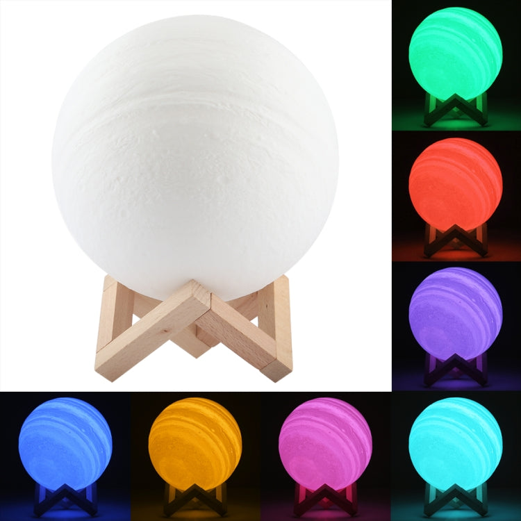 USB Charging 7-Color Changing Energy-saving LED Night Light with Wooden Holder Base