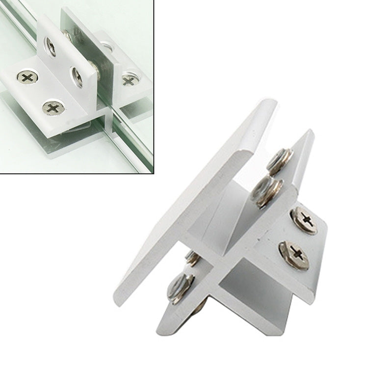 Aluminum Alloy Glass Combination Clamp Cabinet Partition Fixing Clip, T-type Cliped 10-12mm