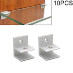 10 PCS F-type Aluminum Alloy Glass Combination Clamp Cabinet Partition Fixing Clip, Size: S, Cliped 5-10mm