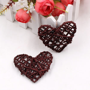 5 PCS 6cm Artificial Straw Ball DIY Decoration Rattan Heart Christmas Decor Home Ornament