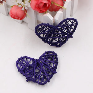 5 PCS 6cm Artificial Straw Ball DIY Decoration Rattan Heart Christmas Decor Home Ornament