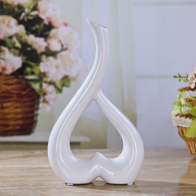 Heart Shape Creative Ceramic Flower Vase Home Decor Wedding Festival Office Desktop Decoration