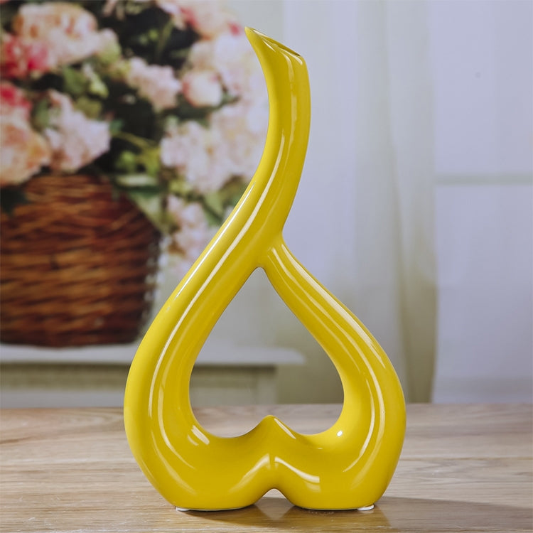 Heart Shape Creative Ceramic Flower Vase Home Decor Wedding Festival Office Desktop Decoration