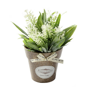 Fake Flowers Grass With Plastic Artificial Potted Flowers For Rustic Garden Farmhouse Decoration