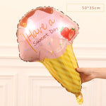 4 PCS Doughnut Candy Ice Cream Shaped Foil Balloons Happy Birthday Decorations Big Inflatable Helium