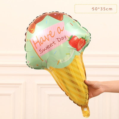 4 PCS Doughnut Candy Ice Cream Shaped Foil Balloons Happy Birthday Decorations Big Inflatable Helium