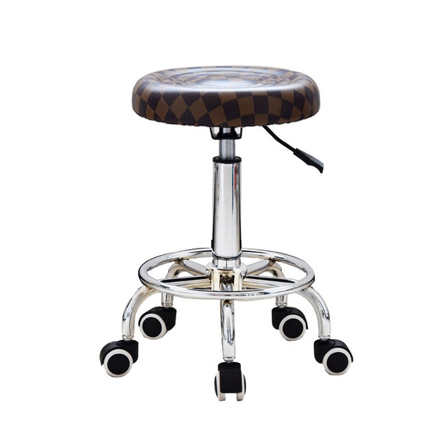 Adjustable Beauty Barber Shop Bar Lift Pulley Stool Movable Stool Chair