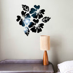 2 Sets Flower Pattern Wall Sticker Home Decor 3D Wall Decal Art DIY Mirror Wall Stickers Living Room Decoration