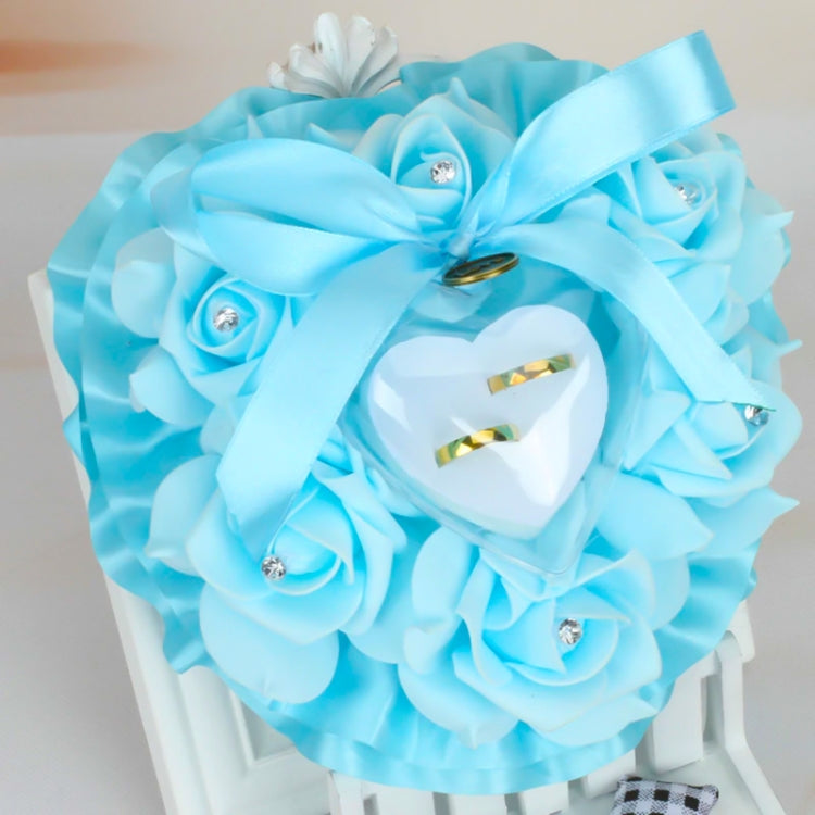 Heart-shaped Ring Box can Hang Simulation Foam Rose Ring Pillow Wedding Supplies