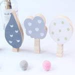 Wooden Tree Three-piece Set of Building Ornaments Photography Props Children Room Decoration